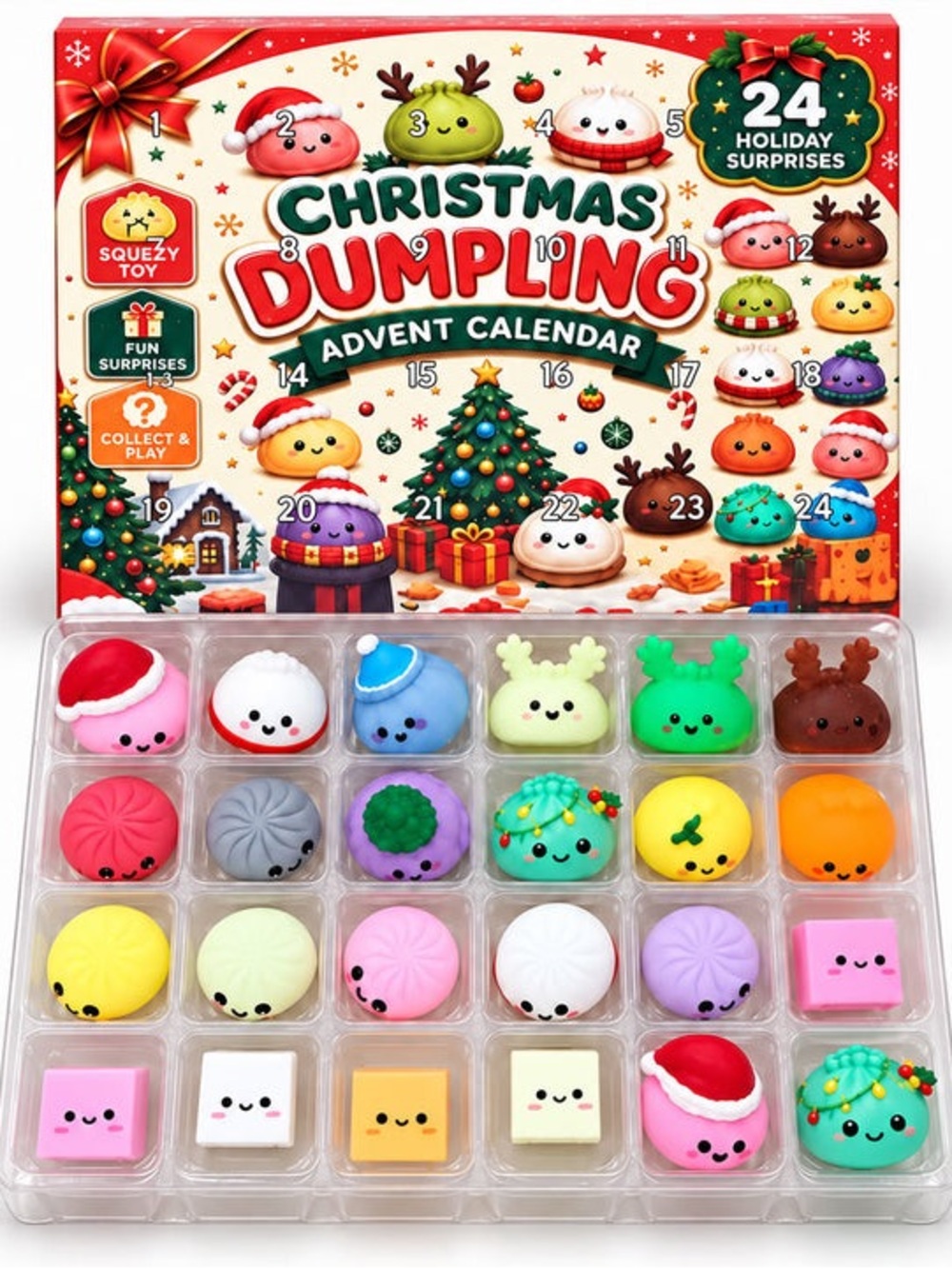Twenty Four Days Of Squishy - Dumpling Advent Calendar - NIB - Picture 4 of 4